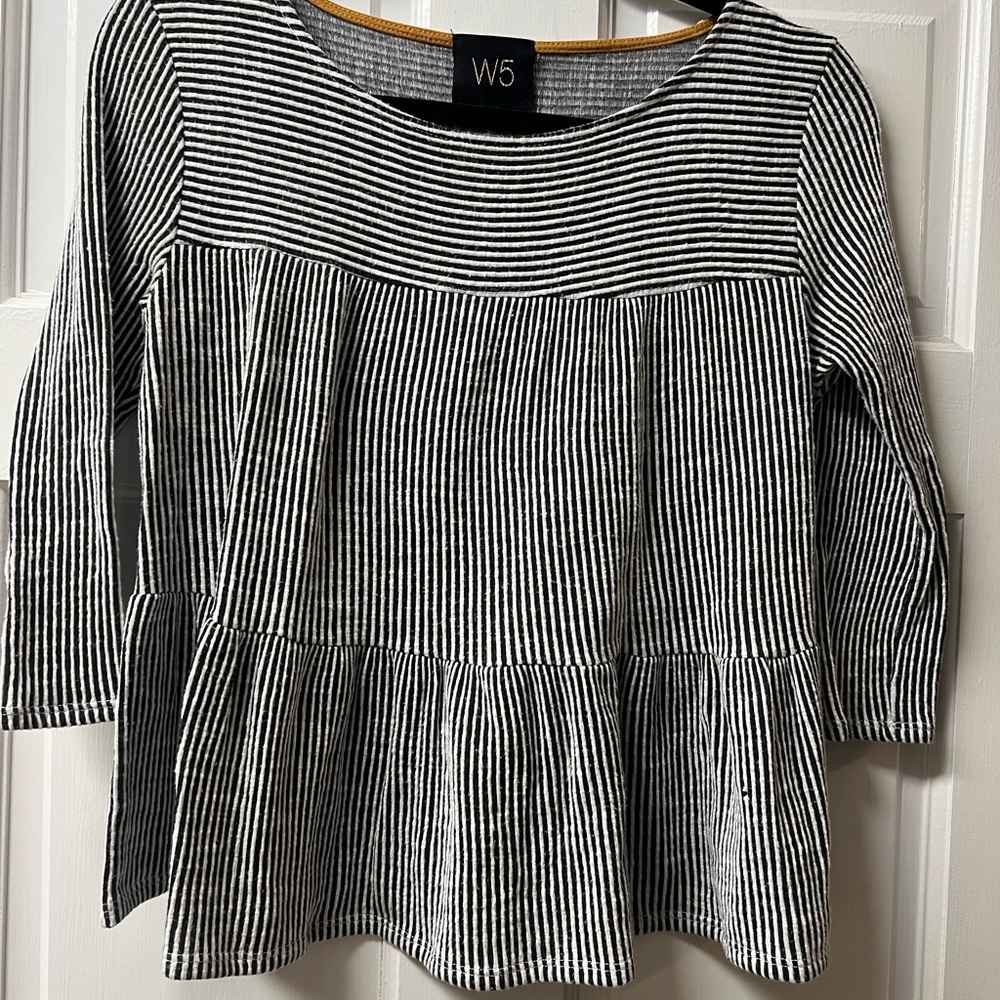 W5 Monochrome Striped Blouse